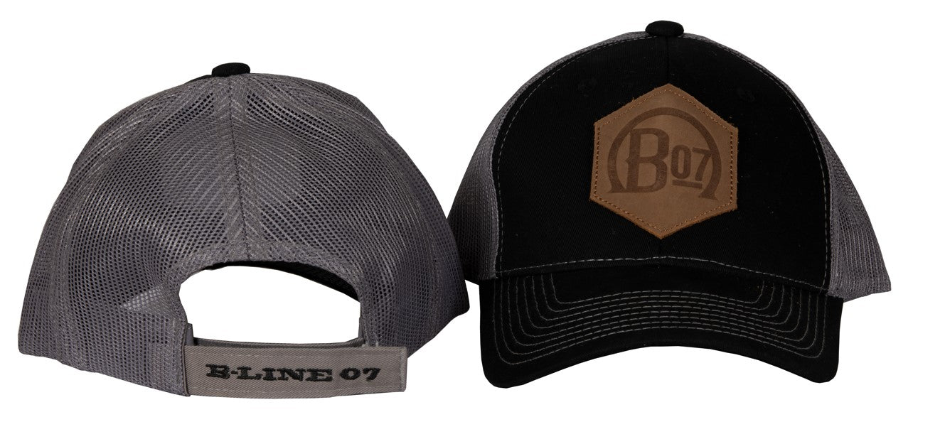 B-Line 07 Leather Diamond Patch Trucker Hat